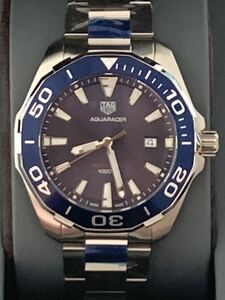 【1円スタート】★最落なし 未使用品 タグホイヤーアクアレーサー TAG HEUER WAY101C.BA0746 クォーツ メンズブルー 青文字盤 並行輸入の商品画像