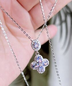  natural stone excellent article tanzanite s925 necklace ( number A1926)