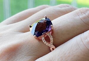 天然無処理 アメジスト（紫水晶）のリング(指輪)番号A1586-1の商品画像