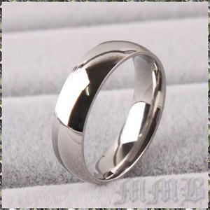 [RING] High Polished Oval Stainless プラチナ カラー ハイポリッシュド オーバル ステンレス 6mm ワイド リング 26号 (4.5g)