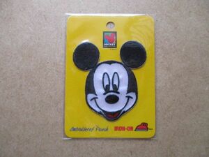 ディズニーDisney『ミッキーマウス』Mickey Mouse刺繍ワッペン/ミッキー顔DisneylandディズニーランドWALTパッチpatches S83