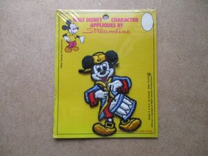 70s ディズニーDisney『ミッキーマウス』Mickey Mouse刺繍ワッペン/Streamline太鼓ビンテージvintageヴィンテージWALTパッチpatches S83