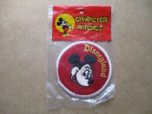 80s Disneylandディズニーランド『ミッキーマウス』Mickey Mouse刺繍ワッペン/vintageヴィンテージWALTディズニーDisneyパッチpatches S82