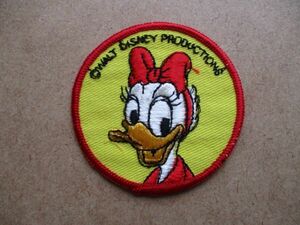 70s ディズニーDisney『デイジーダック』Daisy Duckワッペン/DisneylandディズニーランドvintageヴィンテージWALTパッチpatches S82