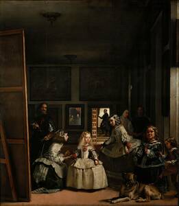 Art hand Auction New Velázquez Las Meninas (السيدات في المحكمة) تقنية خاصة طباعة عالية الجودة في إطار خشبي معالجة ضوئية سعر خاص 1980 ين (يشمل الشحن) اشتر الآن, عمل فني, تلوين, آحرون