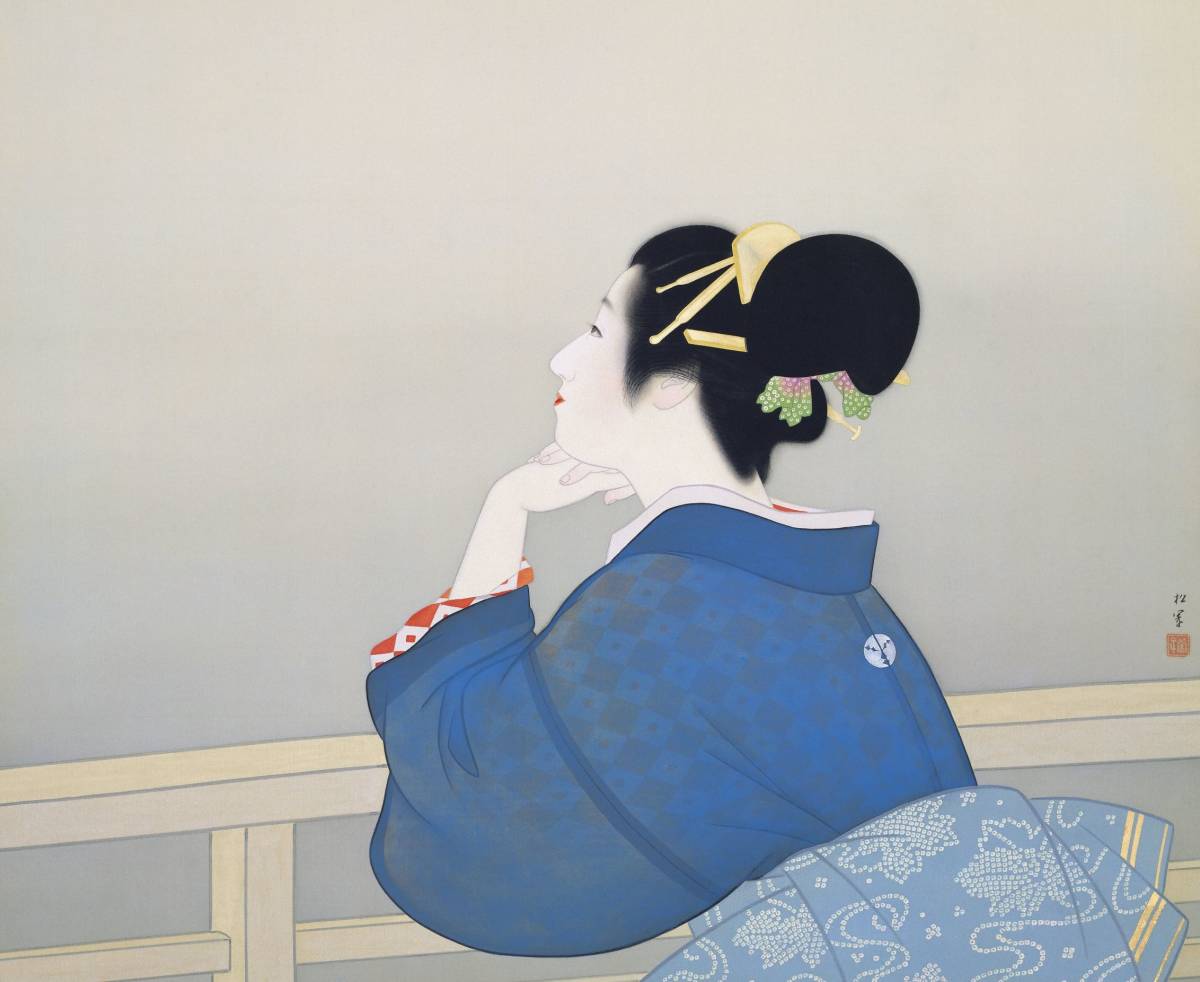 New Uemura Shoen Waiting for the Moon high-quality print using special techniques, wooden frame, photocatalytic processing, and other three major features, special price 1980 yen (shipping included) Buy it now, Artwork, Painting, others