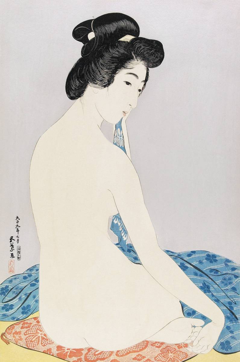 New Goyo Hashiguchi's Woman after Bath high-quality print using special techniques, wooden frame, photocatalytic processing, and other three major features, special price 1980 yen (shipping included) Buy it now, Artwork, Painting, others