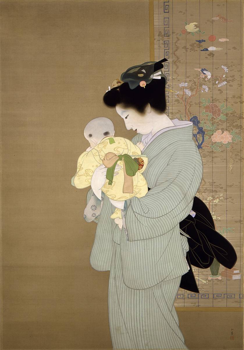 New Uemura Shoen Mother and Child high-quality print using special techniques, wooden frame, photocatalytic processing, and other three major features, special price 1980 yen (shipping included) Buy it now, Artwork, Painting, others