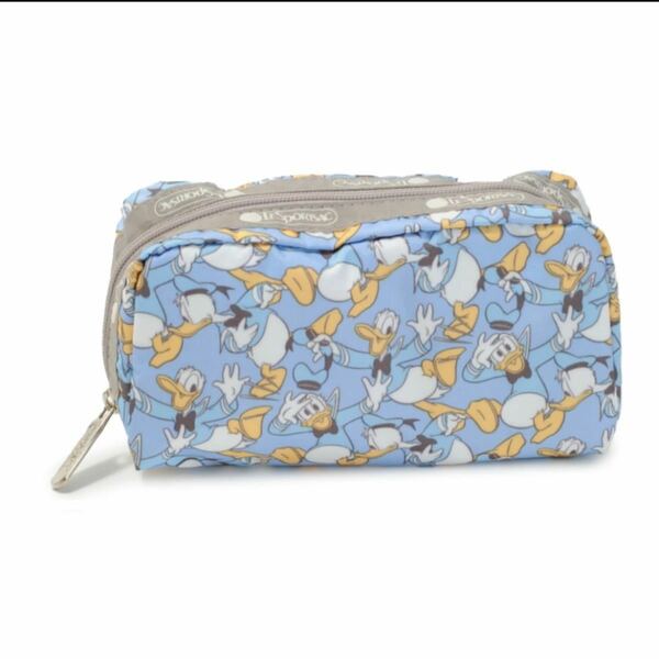 【LeSportsac×DISNEY】ディズニー RECTANGULAR CONMETIC ドナルド　コスメポーチ