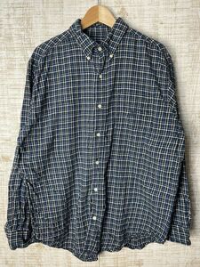 ☆超ビッグサイズ US古着 CHAPS チャップス ネルシャツ チェック柄 ブルー青【XL/XL】コットン　　　　◆3591◆