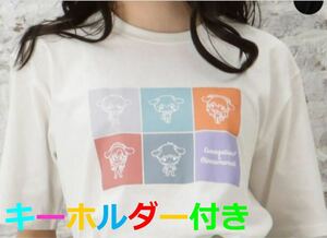 【キーホルダー付き】EVA×シナモロール コラボ　Tシャツ　EVANGELION エヴァ　アスカ　レイ　シンジ　マリ カヲル 