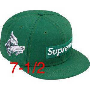 緑1/2 即決 国内正規新品 Supreme 22AW Money Box Logo New Era Green Cap シュプリーム ニューエラ ボックスロゴ キャップ