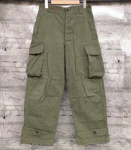 French Army M-47 latter term Size21 France army military pants cargo pants herringbone Vintage olive store receipt possible 