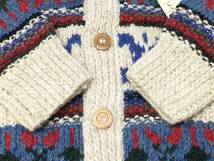 美品 Athena Designs アテナデザイン カーディガン 0214KG C/N FAIRISLE REFLECTION GENTS OATMEAL サイズ38_画像5