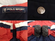 POLO SPORTS/ポロスポーツ/ナイロンジャケット/フード収納可/90sヴィンテージ/マルチカラー/サイズL/ラルフローレン/レッド×ネイビー_画像5