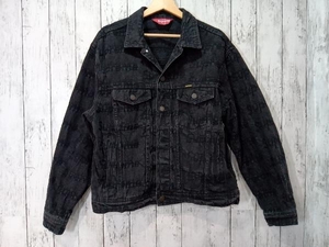 Supreme シュプリーム frayed logos denim trucker jacket フレイド ロゴ デニム トラッカー ジャケット Sサイズ ブラック 店舗受取可