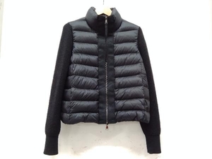 MONCLER MAGLIONE TRICOT CARDIGAN sleeve switch down jacket lady's XS size black winter clothes 