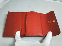LOUIS VUITTON ルイヴィトン モノグラム・アンプラント TN1107 ポルトフォイユ・ポンヌフ・コンパクト M62185 三つ折り財布 赤 付属品有り_画像3