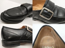 Tricker’s M4869 ドレスシューズ モンクストラップ Uチップ レザー メンズ 約25.5cm Size 7 ブラック イングランド製 箱 保存袋あり_画像7