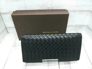 【BOTTEGA VENETA】ボッテガ・ヴェネタ B007223／折長財布／イントレチャート／財布／ブラック／黒／メンズ／中古