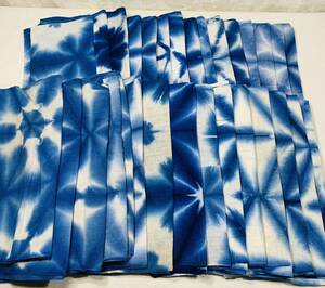 昭和レトロ 雪花絞り布おむつ 30枚まとめて　藍染 木綿輪っか布おむつおしめ　布オムツ 