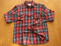 TKミクスパイス（タケオキクチ）かっこいい長袖ドレスシャツ　レッド系　チェック　サイズM_画像1