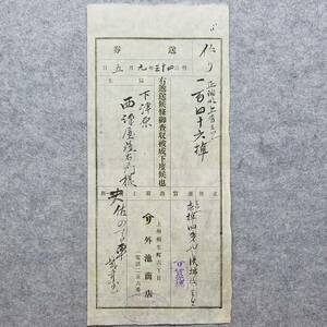 古文書 明治時代の送り状 送券 上州桐生 外池商店 詳細不明