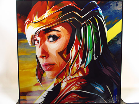 [Nouveau n°548] Panneau Pop Art Wonder Woman, Ouvrages d'art, Peinture, Portraits