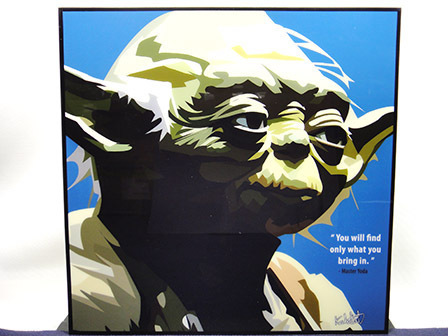 [Neu Nr. 67] Pop-Art-Panel Star Wars Yoda, Kunstwerk, Malerei, Porträt