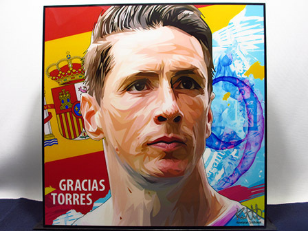 [Nouveau n° 59] Panneau Pop Art Fernando Torres Football, Ouvrages d'art, Peinture, Portraits