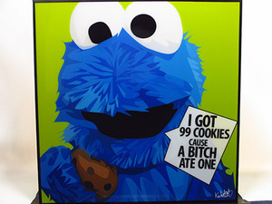 [ new goods No 545] pop art panel Cookie Monster Sesame Street 