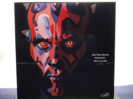 [Nouveau n°46] Panneau Pop Art Star Wars Dark Maul, Ouvrages d'art, Peinture, Portraits