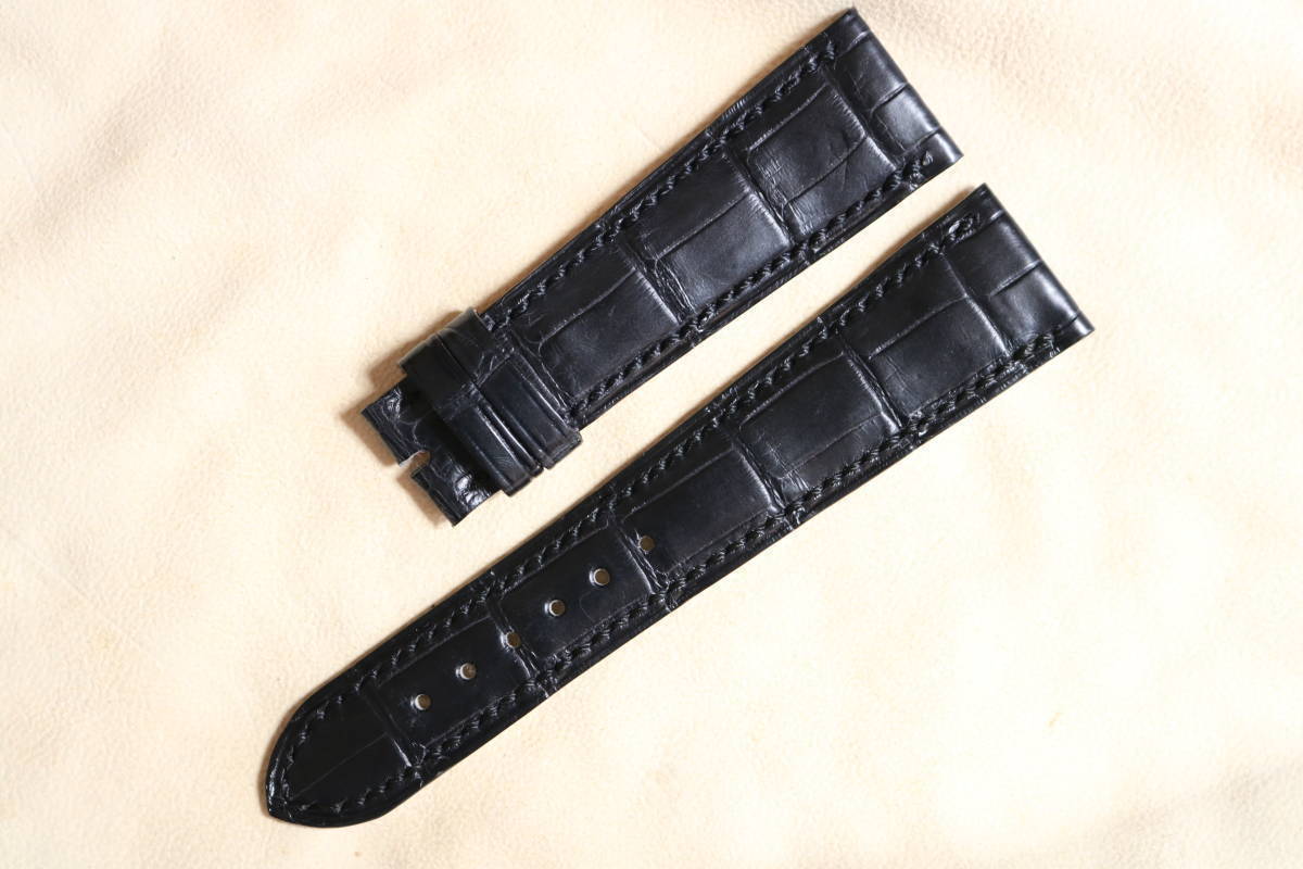 激安通販の Camille Fournet アリゲーターベルト ダークグレー 21mm 美