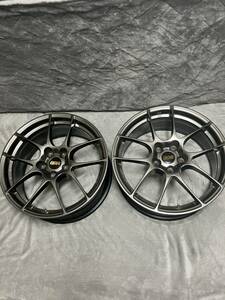 BBS RF 514 DB 18 8j ＋43 114.3 5H DBK FORGED wheels 最強 造形美 鍛造 1ピース アルミ ホイール 2本セット ダイヤモンドブラック 極美品