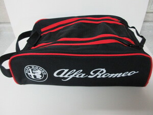 * super-rare rare * not for sale *ALFA ROMEO* Alpha Romeo shoes case * black white red * mesh specification * new goods * unused goods *