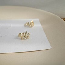 葉っぱ柄 リーフ イヤーカフ ★ 耳に挟む イヤリング ジュエリー クリップ ノンホールピアス アクセサリー 両耳用 金 a1_画像3