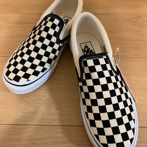 VANS ヴァンズ V98CLA 24.5 スリッポン　チェッカー　白　黒