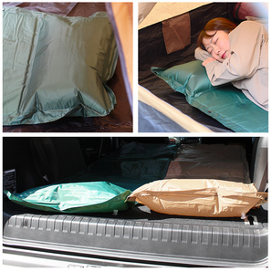 インフレーターマット エアーマット 車中泊 キャンピングマット 3cm シングル 寝袋 キャンプ マット 自動膨張式 青の画像3