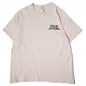 FEELIN' FELLOWS LOGO PRINT TEE ロゴプリントTシャツ XL ピンク 半袖 GILDAN トップス g7597