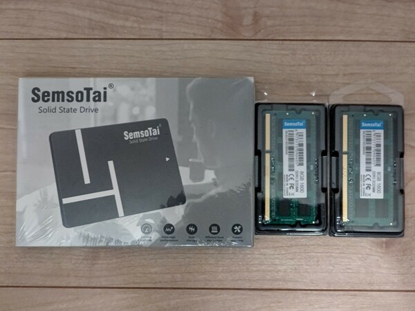 【コスパ高】新品SSD512GB、16GB(8GBx2) DDR3 PC3L-12800S 新品未使用エラー無しのセット