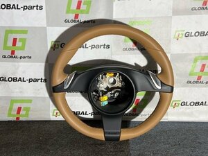 【新車時取り外し】 純正品 ポルシェ カレラ 997 ステアリングホイール サンドベージュ 99734780359T24