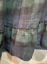 ♪ティアードスカート ロングスカート　スカート　紺色×緑色　チェック柄　レディースM〜Lサイズ USED♪_画像3