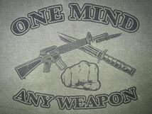 新品未使用　made in USA USMC martia arts instructor one mind any weapon コットンTシャツ　anvil製　Mサイズ　OD_画像5