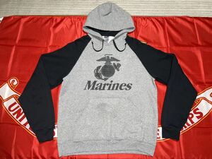 中古美品　USMC フーディ　JERZEES製　LARGE BLACK/グレー