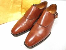 ■HH美品【ジョンロブ JOHN LOBB】VALE ベイル プサイドストラップシューズ 靴 (メンズ) size6.5D8000 チェスナットミスティ ★8MZA1334★_画像1