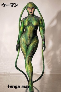  pursuit shipping # for man for women full body cosplay .. green Monstar # skinny Jump suit man woman costume play clothes 639