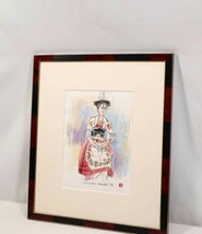 真作 池田弘 1993年水彩「フッセンの少女」画寸 19cm×26cm 香川県にゆかり 元新聞記者 高松市立美術館初代館長 可愛いドイツ民族衣装 6434_画像9