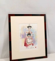 真作 池田弘 1993年水彩「フッセンの少女」画寸 19cm×26cm 香川県にゆかり 元新聞記者 高松市立美術館初代館長 可愛いドイツ民族衣装 6434_画像8