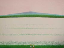 真作 府川誠 リトグラフ「そば畑」画寸 50cm×35cm 神奈川県出身 日本版画協会 日本美術家連盟 クレヨン調の優しい作風は心が和む 5678_画像3