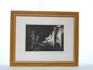 パブロ・ピカソ 1968年印刷工芸「エッチング347シリーズ」画33cm×23cm 晩年の短期間で驚異的な集中力と情熱で完成347点の連作銅版画 4133